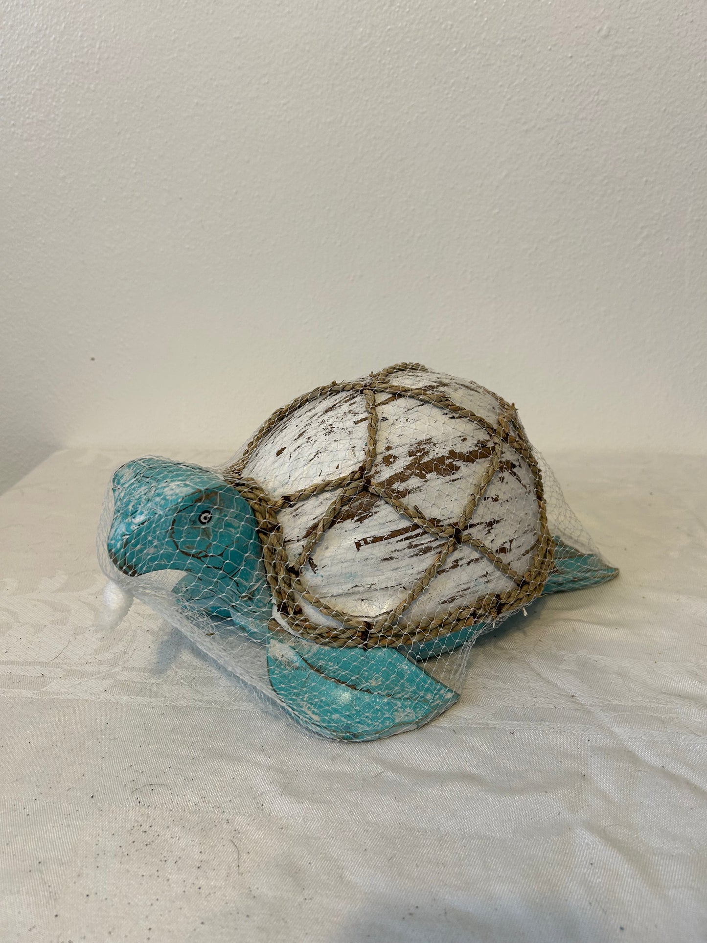 Coconut Turtle Bottle Holder – Hand-Painted Coastal Decor