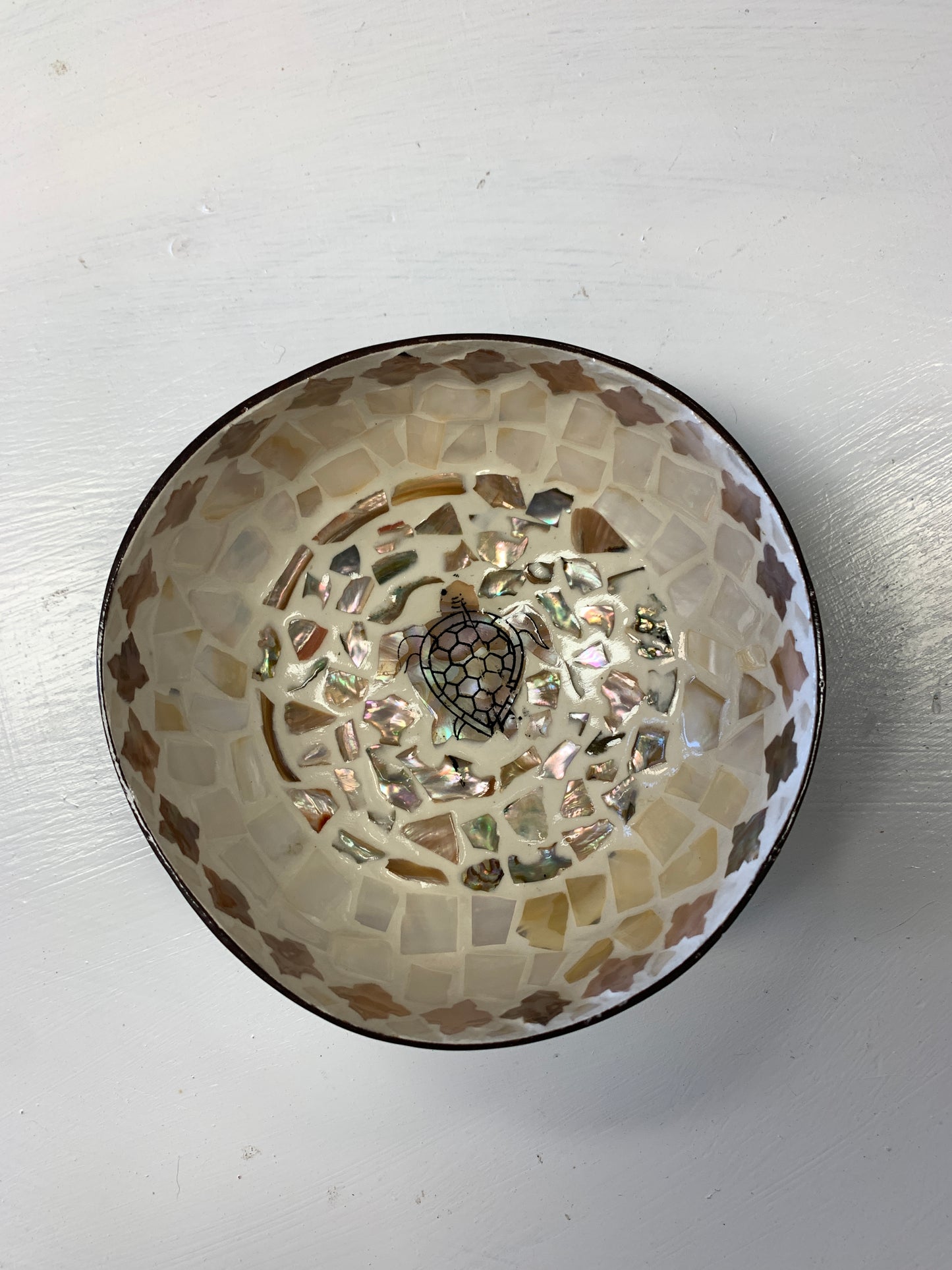 Mosaic Coconut Bowl – Handmade Coastal Accent Piece