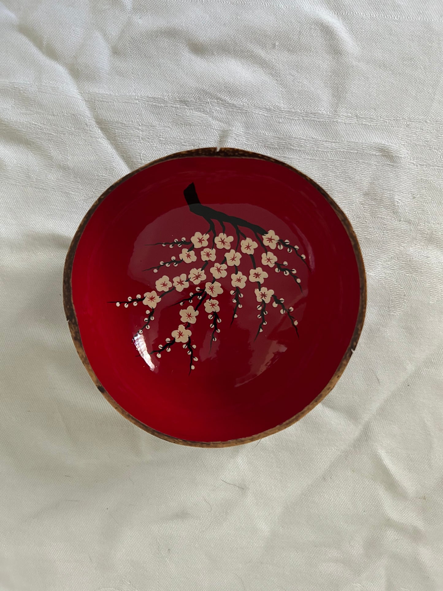 Hand-Painted Coconut Bowl – Tropical Coastal Decor