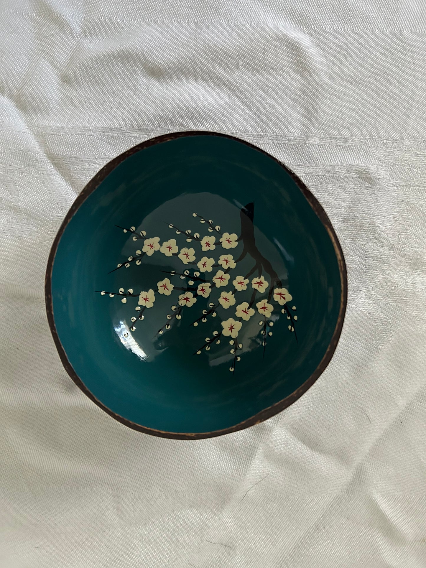 Hand-Painted Coconut Bowl – Tropical Coastal Decor