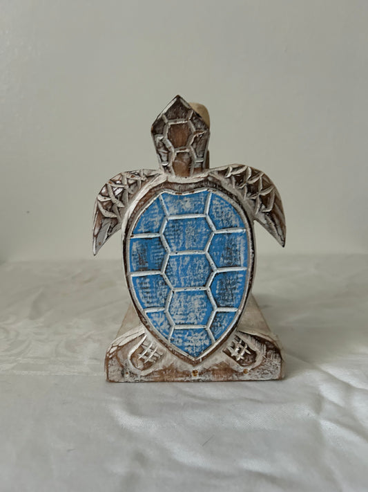 Coastal Wooden Paper Towel Holder – Hand-Carved Beach House Designs
