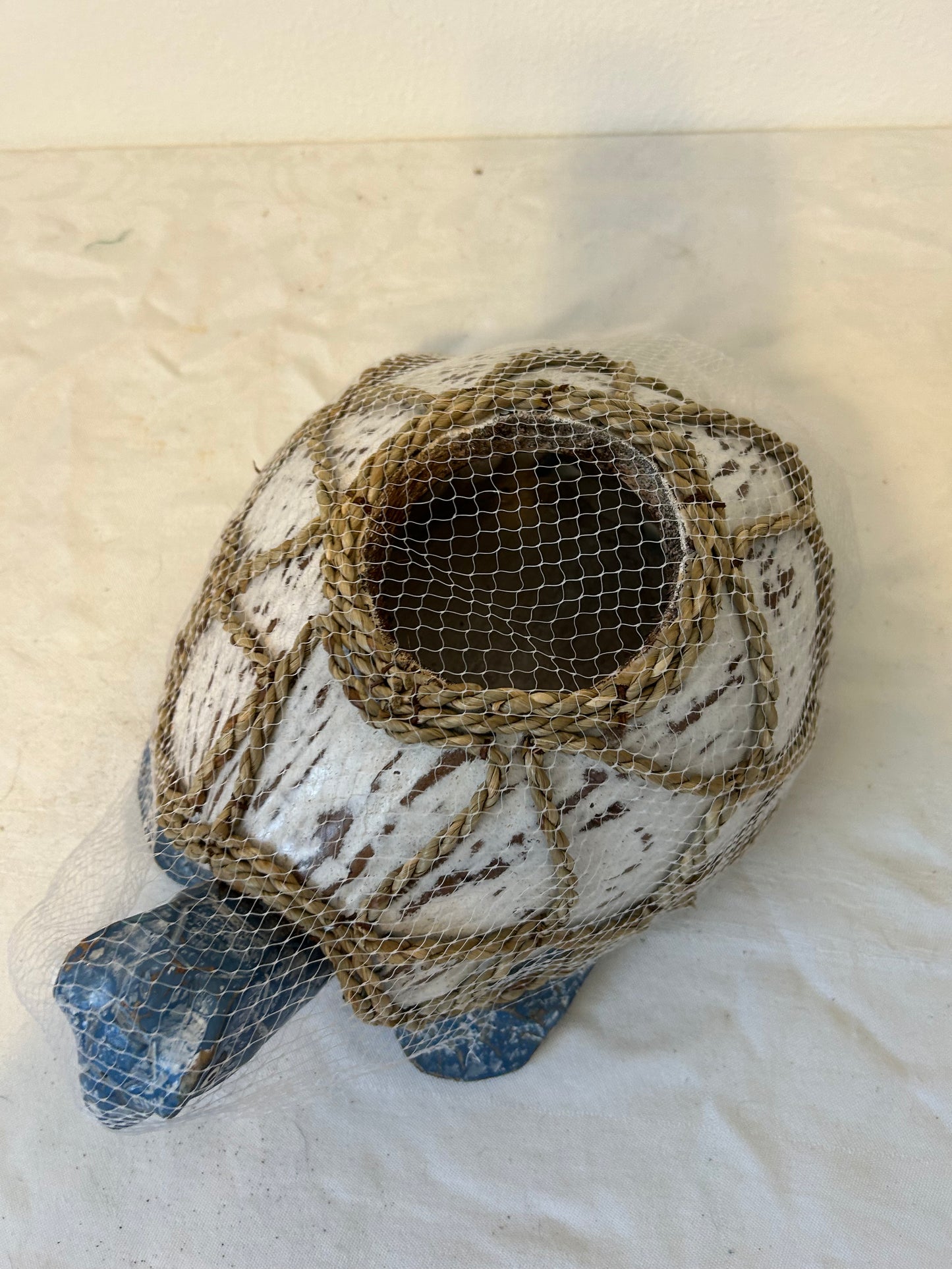 Coconut Turtle Bottle Holder – Hand-Painted Coastal Decor